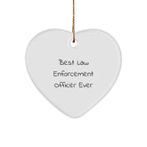 Law Enforcement Officer Gifts, Funny Quote Best, Heart Ornament, Gifts from Family, for Law Enforcement Officer Men, Unique Christmas Unique Gifts - Image 1